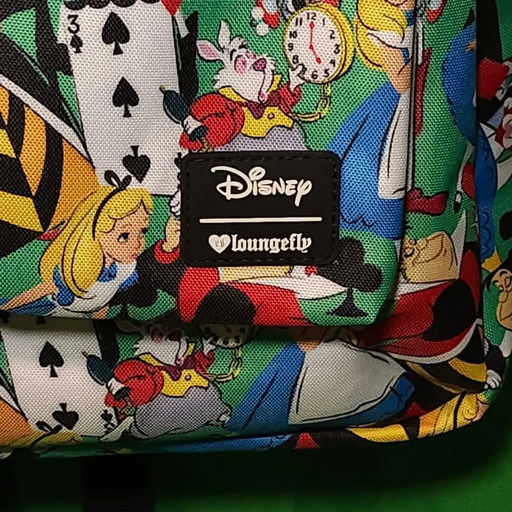 Loungefly Alice in Wonderland AOP Backpack – OG Heart Logo – 2018 – NWT – Rare